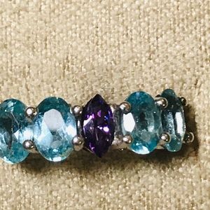 Sz 9 2+ ct Neon Blue Appetite & Morocco Amethyst